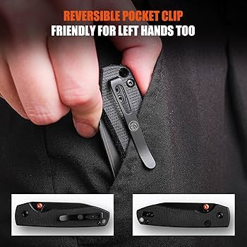 Vosteed Raccoon EDC Folding Pocket knife with Clip, Top